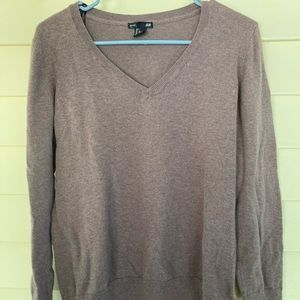 Tan Woman’s V-neck Sweater